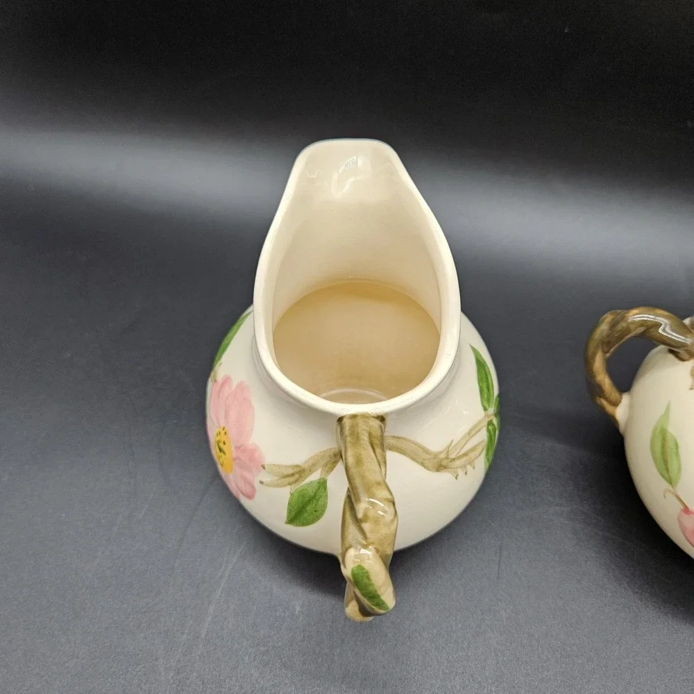 VTG Franciscan Desert Rose Creamer and Sugar with Lid TV California USA 1949-53